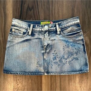 Vintage Y2K Floral Denim Skirt